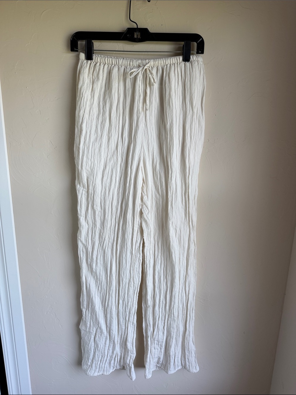 H&M Light Cream Elastic-Waist Pants